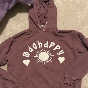 Madhappy Plum Hoodie with White Stitching